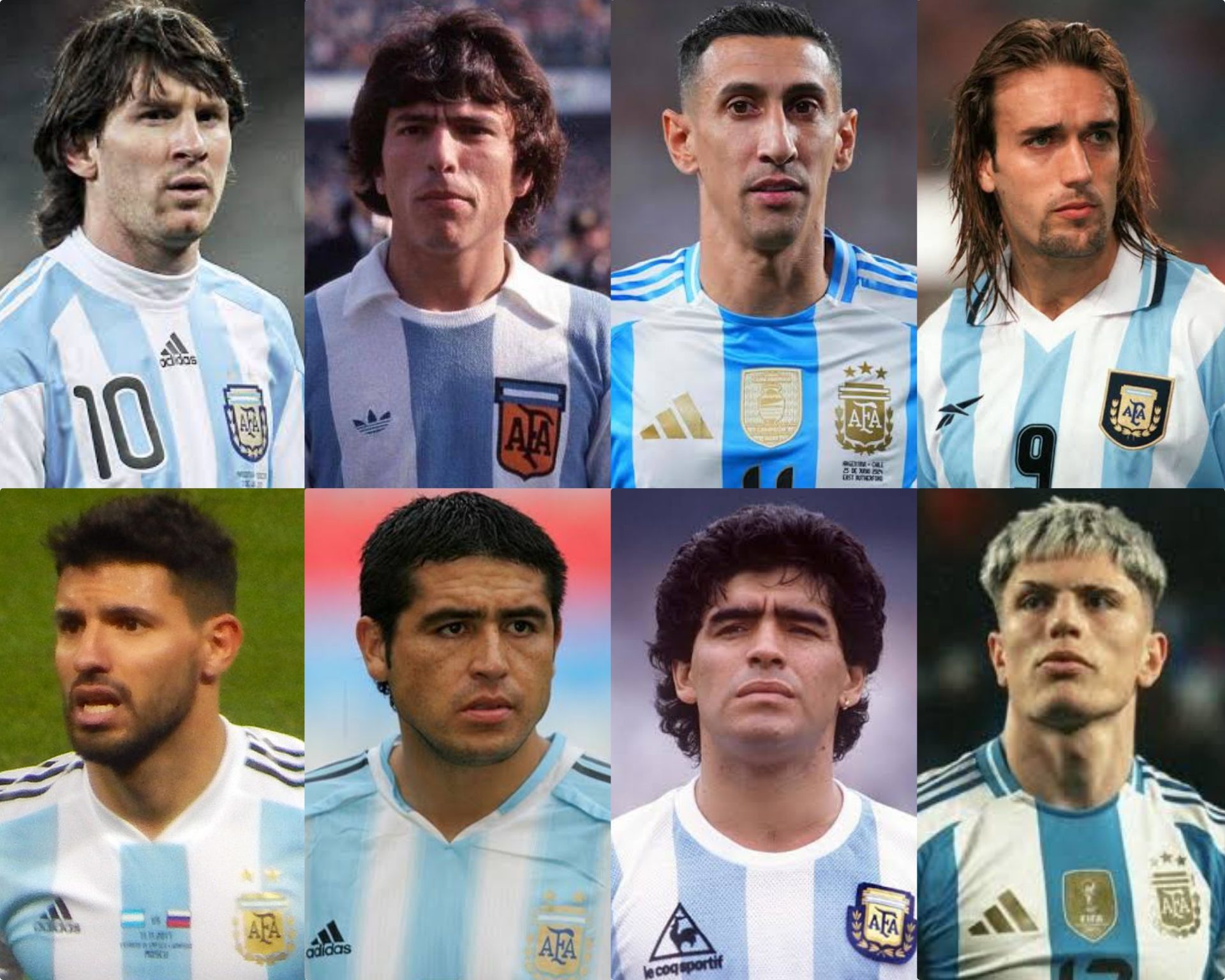 Portraits des joueurs de légende parmi les meilleurs du football de l'histoire